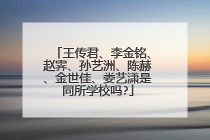 王传君、李金铭、赵霁、孙艺洲、陈赫、金世佳、娄艺潇是同所学校吗?