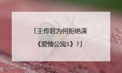 王传君为何拒绝演《爱情公寓5》?