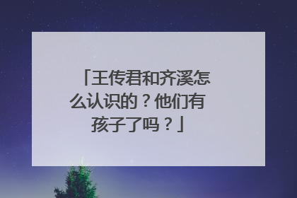 王传君和齐溪怎么认识的？他们有孩子了吗？