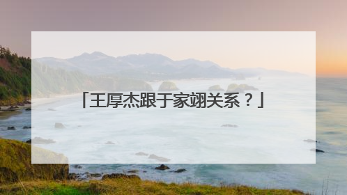 王厚杰跟于家翊关系？