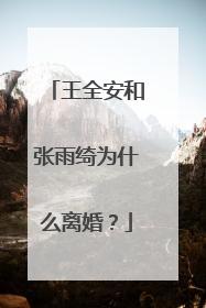 王全安和张雨绮为什么离婚?