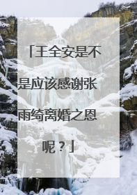 王全安是不是应该感谢张雨绮离婚之恩呢？