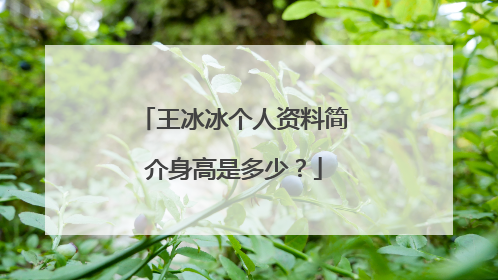 王冰冰个人资料简介身高是多少?