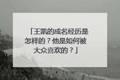王凯的成名经历是怎样的？他是如何被大众喜欢的？