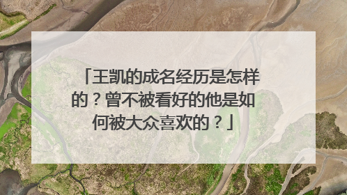 王凯的成名经历是怎样的？曾不被看好的他是如何被大众喜欢的？