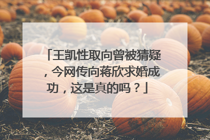 王凯性取向曾被猜疑，今网传向蒋欣求婚成功，这是真的吗？