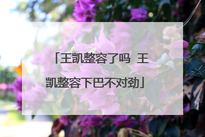 王凯整容了吗 王凯整容下巴不对劲