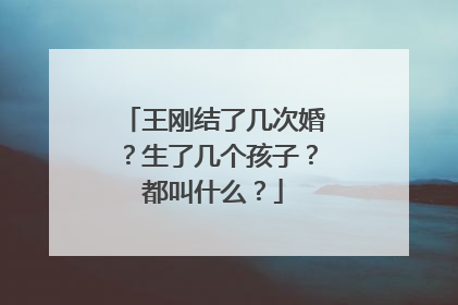 王刚结了几次婚?生了几个孩子?都叫什么?