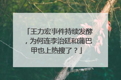 王力宏事件持续发酵，为何连李治廷和蒲巴甲也上热搜了？