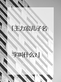 王力宏儿子名字叫什么?