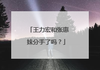王力宏和张惠妹分手了吗？