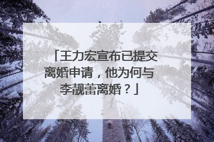 王力宏宣布已提交离婚申请,他为何与李靓蕾离婚?