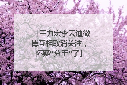 王力宏李云迪微博互相取消关注，怀疑“分手”了