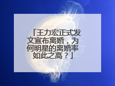 王力宏正式发文宣布离婚，为何明星的离婚率如此之高？