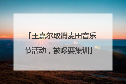 王嘉尔取消麦田音乐节活动，被曝要集训