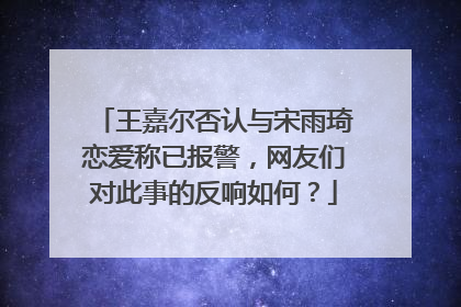 王嘉尔否认与宋雨琦恋爱称已报警，网友们对此事的反响如何？