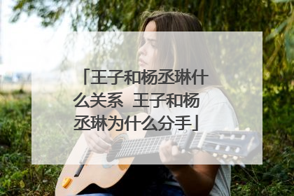 王子和杨丞琳什么关系 王子和杨丞琳为什么分手