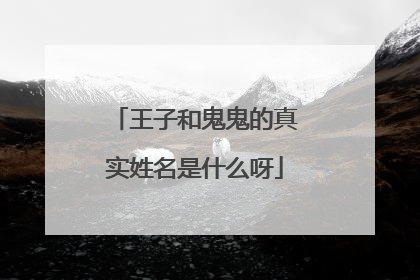 王子和鬼鬼的真实姓名是什么呀
