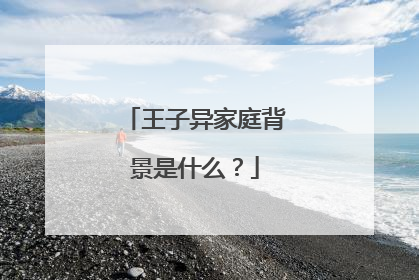 王子异家庭背景是什么?