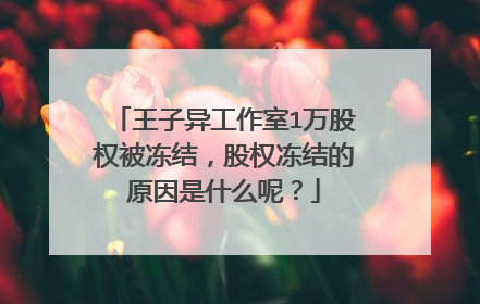 王子异工作室1万股权被冻结,股权冻结的原因是什么呢?