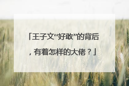 王子文“好敢”的背后,有着怎样的大佬?