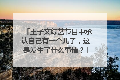 王子文综艺节目中承认自己有一个儿子，这是发生了什么事情？