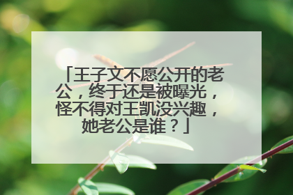 王子文不愿公开的老公，终于还是被曝光，怪不得对王凯没兴趣，她老公是谁？
