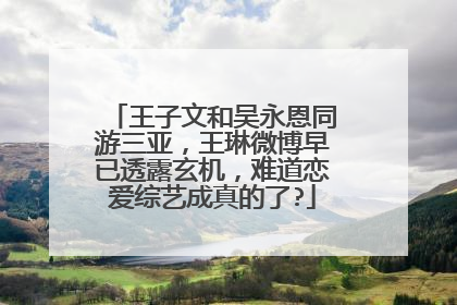 王子文和吴永恩同游三亚，王琳微博早已透露玄机，难道恋爱综艺成真的了?