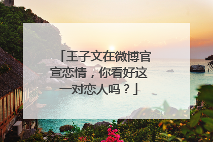 王子文在微博官宣恋情，你看好这一对恋人吗？