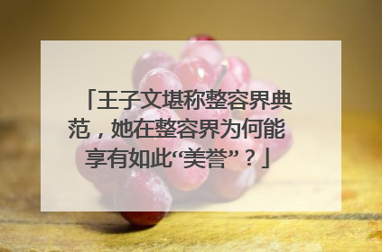 王子文堪称整容界典范，她在整容界为何能享有如此“美誉”？