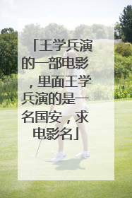 王学兵演的一部电影，里面王学兵演的是一名国安，求电影名