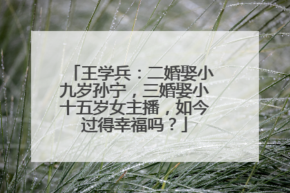 王学兵:二婚娶小九岁孙宁,三婚娶小十五岁女主播,如今过得幸福吗?