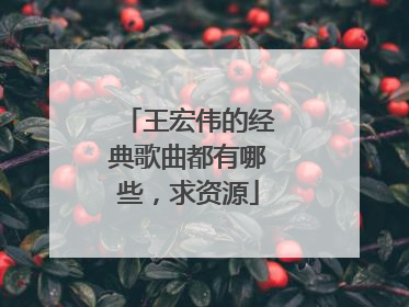 王宏伟的经典歌曲都有哪些,求资源