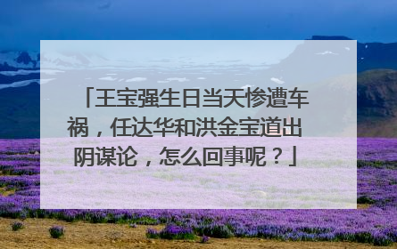 王宝强生日当天惨遭车祸，任达华和洪金宝道出阴谋论，怎么回事呢？