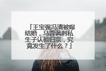 王宝强冯清被曝结婚,马蓉讽刺私生子认祖归宗,究竟发生了什么?