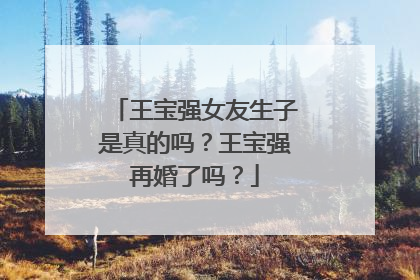 王宝强女友生子是真的吗？王宝强再婚了吗？