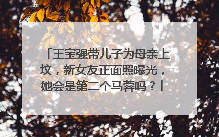 王宝强带儿子为母亲上坟,新女友正面照曝光,她会是第二个马蓉吗?