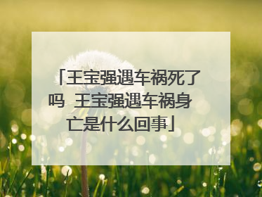 王宝强遇车祸死了吗 王宝强遇车祸身亡是什么回事