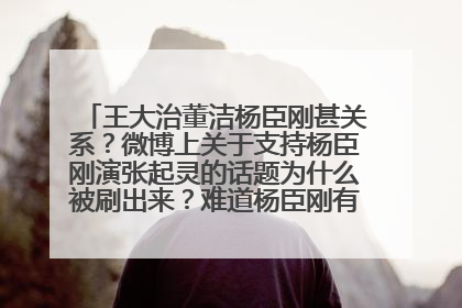 王大治董洁杨臣刚甚关系？微博上关于支持杨臣刚演张起灵的话题为什么被刷出来？难道杨臣刚有什么地方像哥