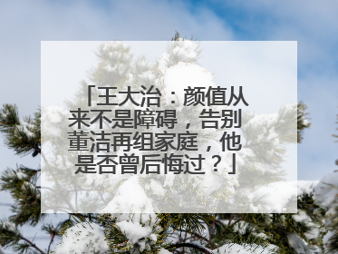 王大治:颜值从来不是障碍,告别董洁再组家庭,他是否曾后悔过?