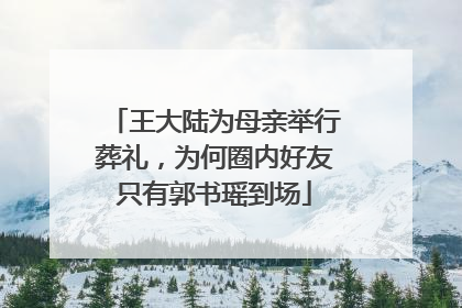 王大陆为母亲举行葬礼，为何圈内好友只有郭书瑶到场