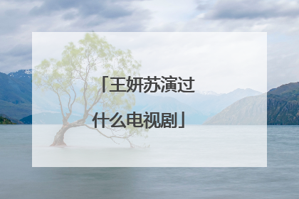 王妍苏演过什么电视剧