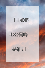 王姬的老公高峰是谁?
