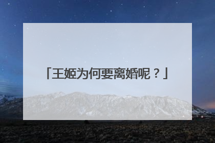 王姬为何要离婚呢?