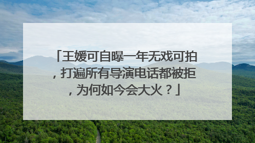 王媛可自曝一年无戏可拍，打遍所有导演电话都被拒，为何如今会大火？
