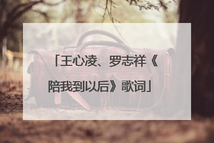 王心凌、罗志祥《陪我到以后》歌词