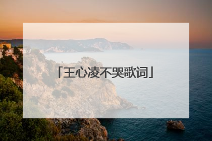 王心凌不哭歌词