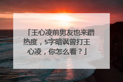 王心凌前男友也来蹭热度,5字暗讽曾打王心凌,你怎么看?