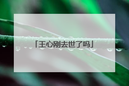 王心刚去世了吗