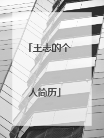 王志的个人简历
